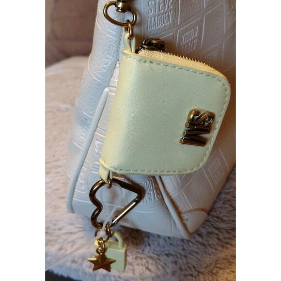 Steve Madden Satchel Handbag Excellent Condition Small Bag Lock Heart Star - Picture 2 of 10